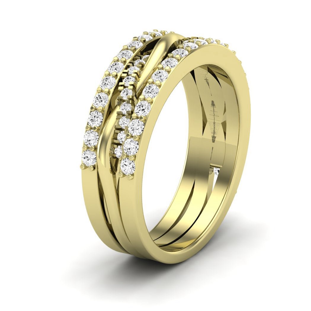 Yvette Round Cut Moissanite Eternity Band yellowgold