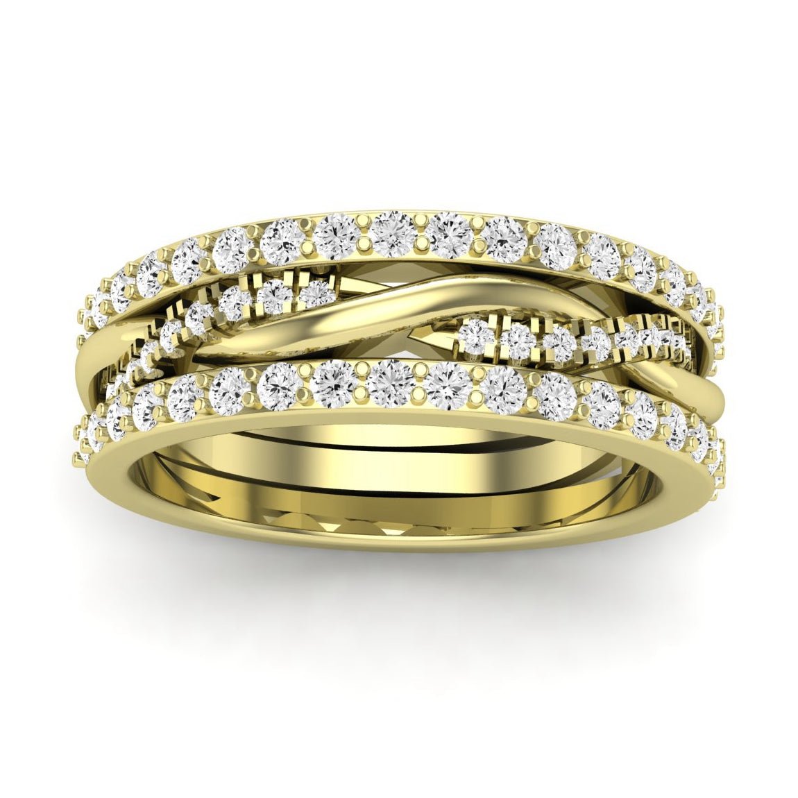 Yvette Round Cut Moissanite Eternity Band yellowgold