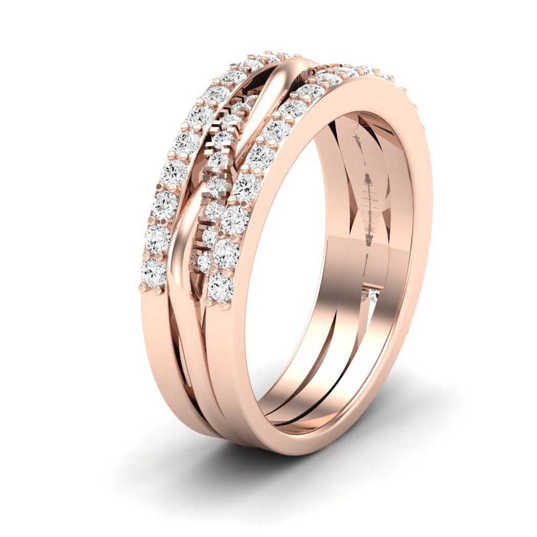 Yvette Round Cut Moissanite Eternity Band rosegold