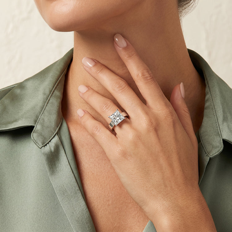 Zahara - GIA Natural Princess Diamond Engagement Ring