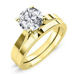 Zahara Diamond Matching Band Only (engagement Ring Not Included) For Ring With Round Center yellowgold