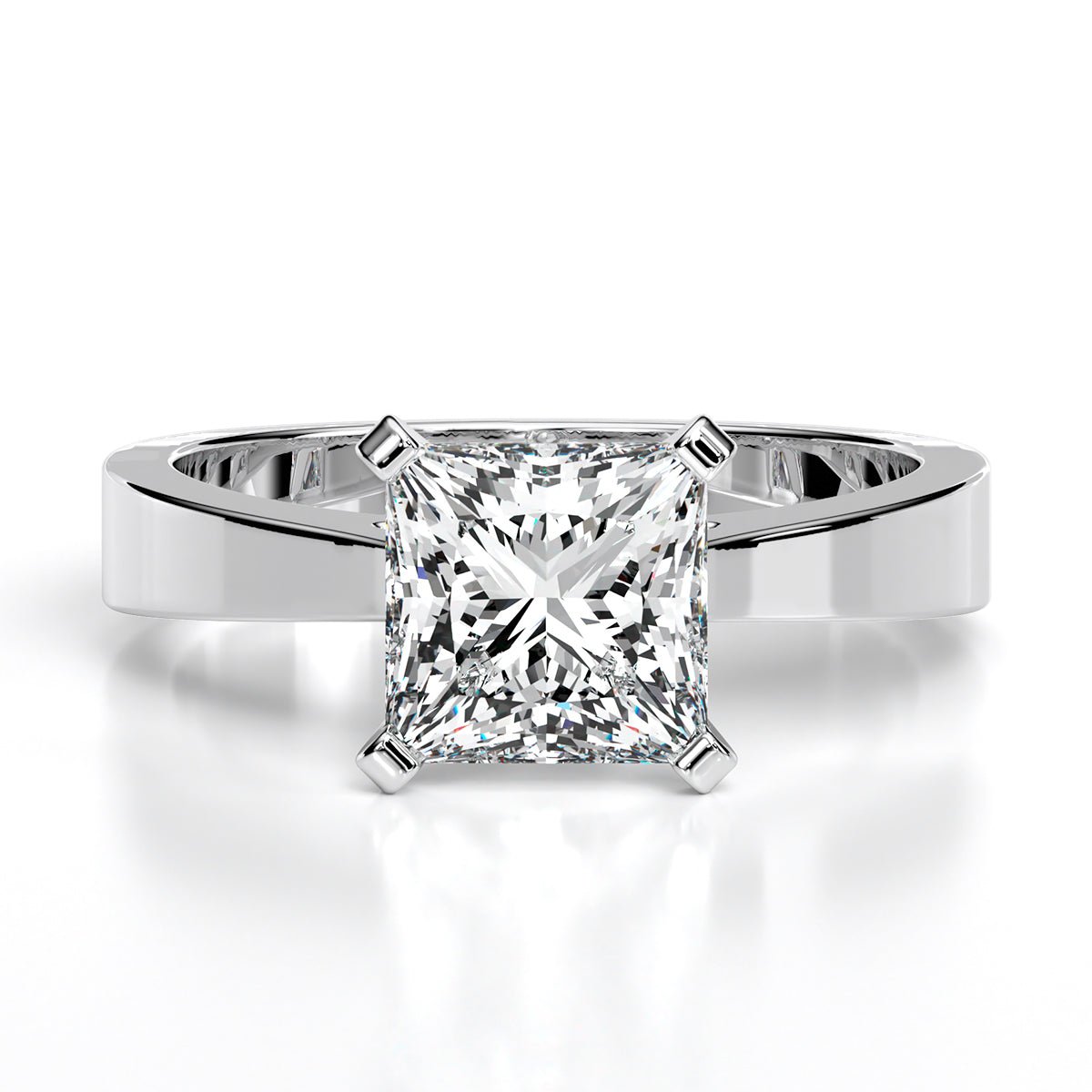 Zahara Princess Moissanite Engagement Ring whitegold