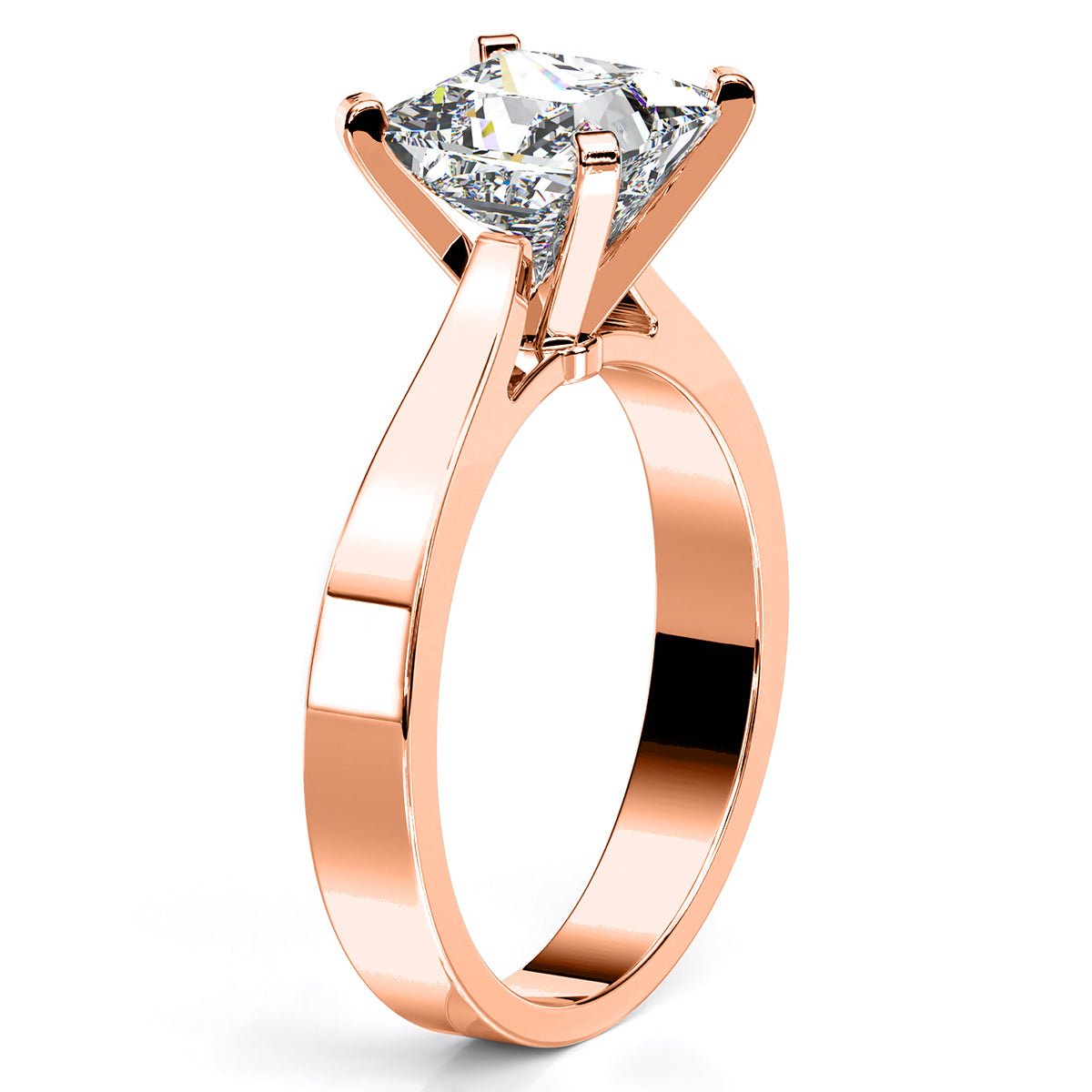 Zahara Princess Moissanite Engagement Ring rosegold