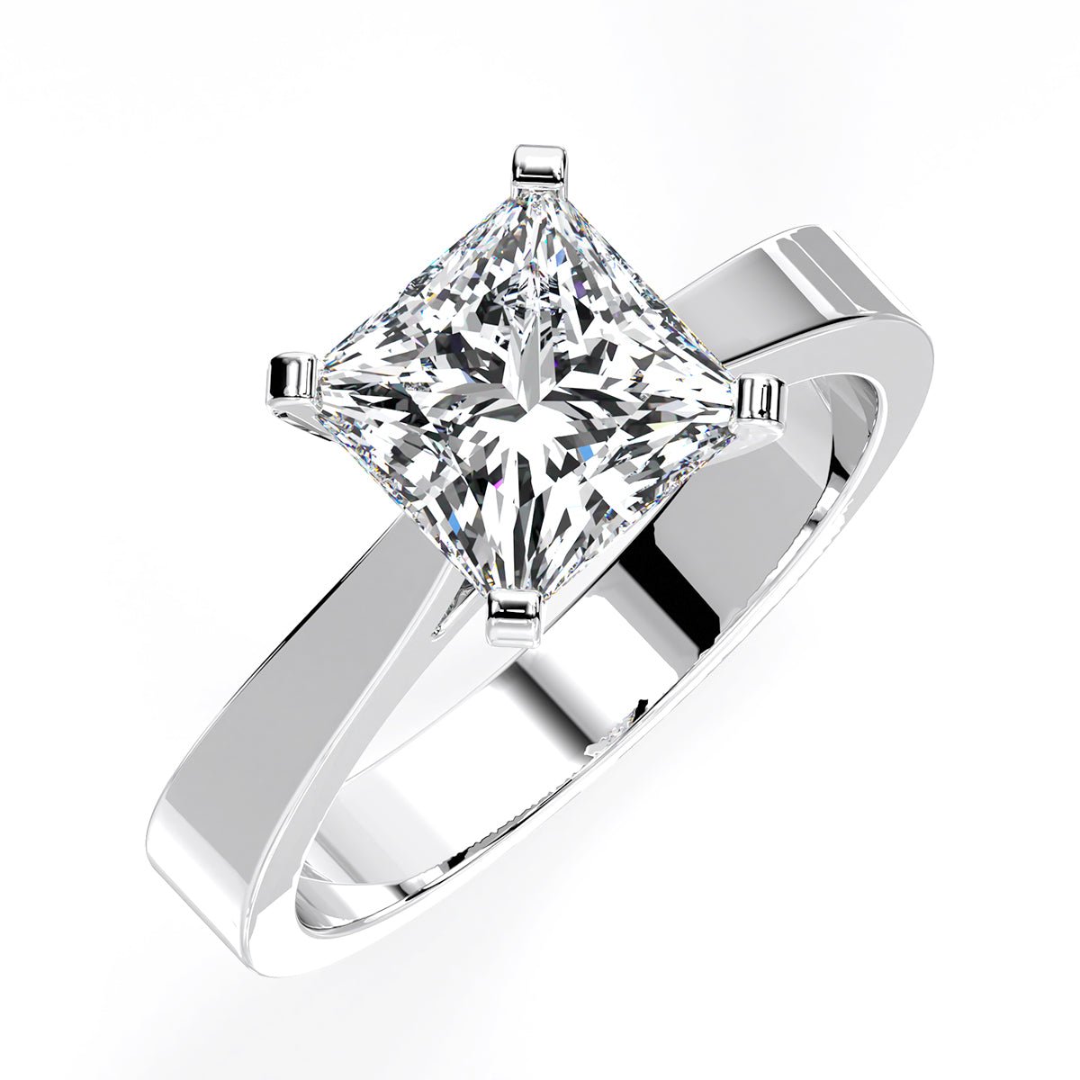 Zahara Princess Moissanite Engagement Ring whitegold