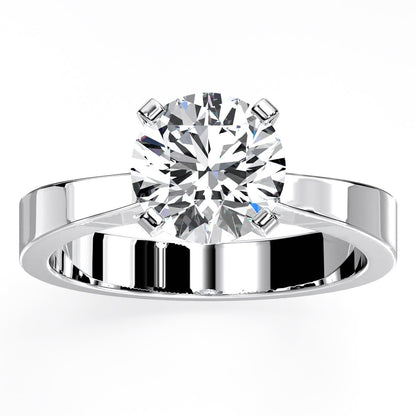 Zahara Round Moissanite Engagement Ring whitegold