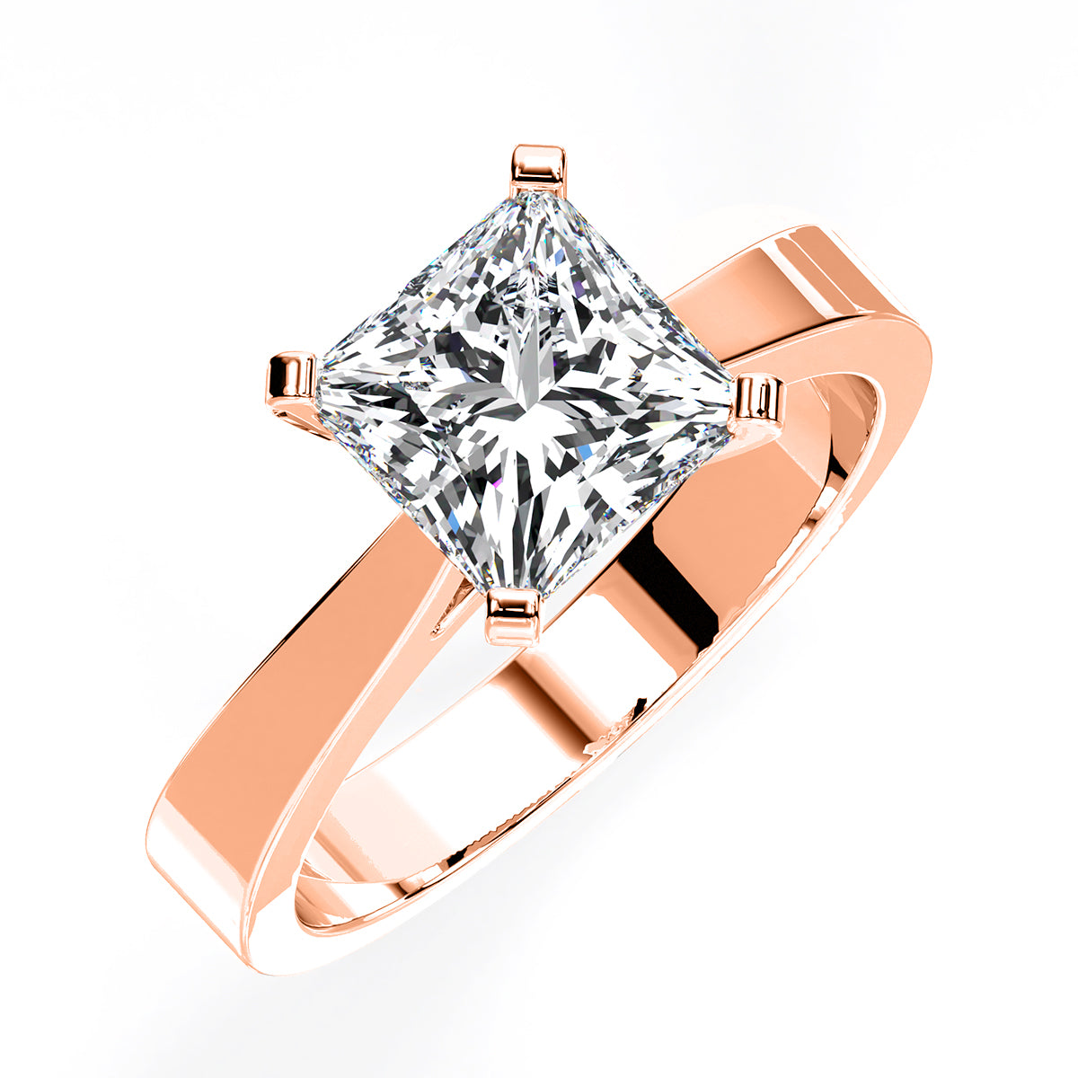 Zahara Princess Moissanite Engagement Ring rosegold