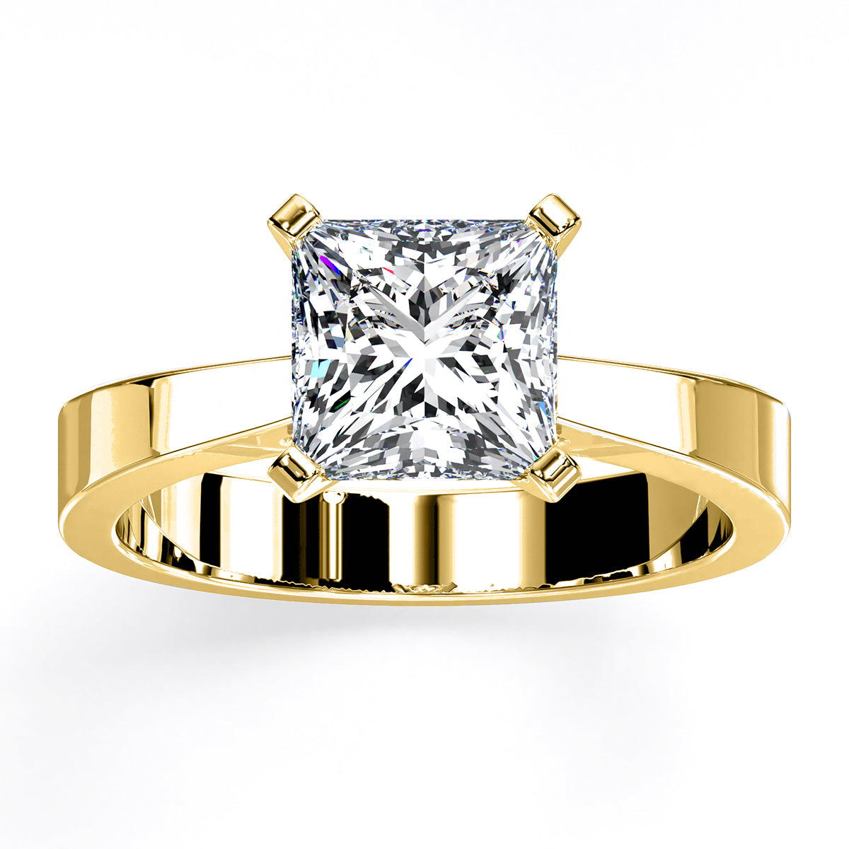 Zahara Princess Moissanite Engagement Ring yellowgold