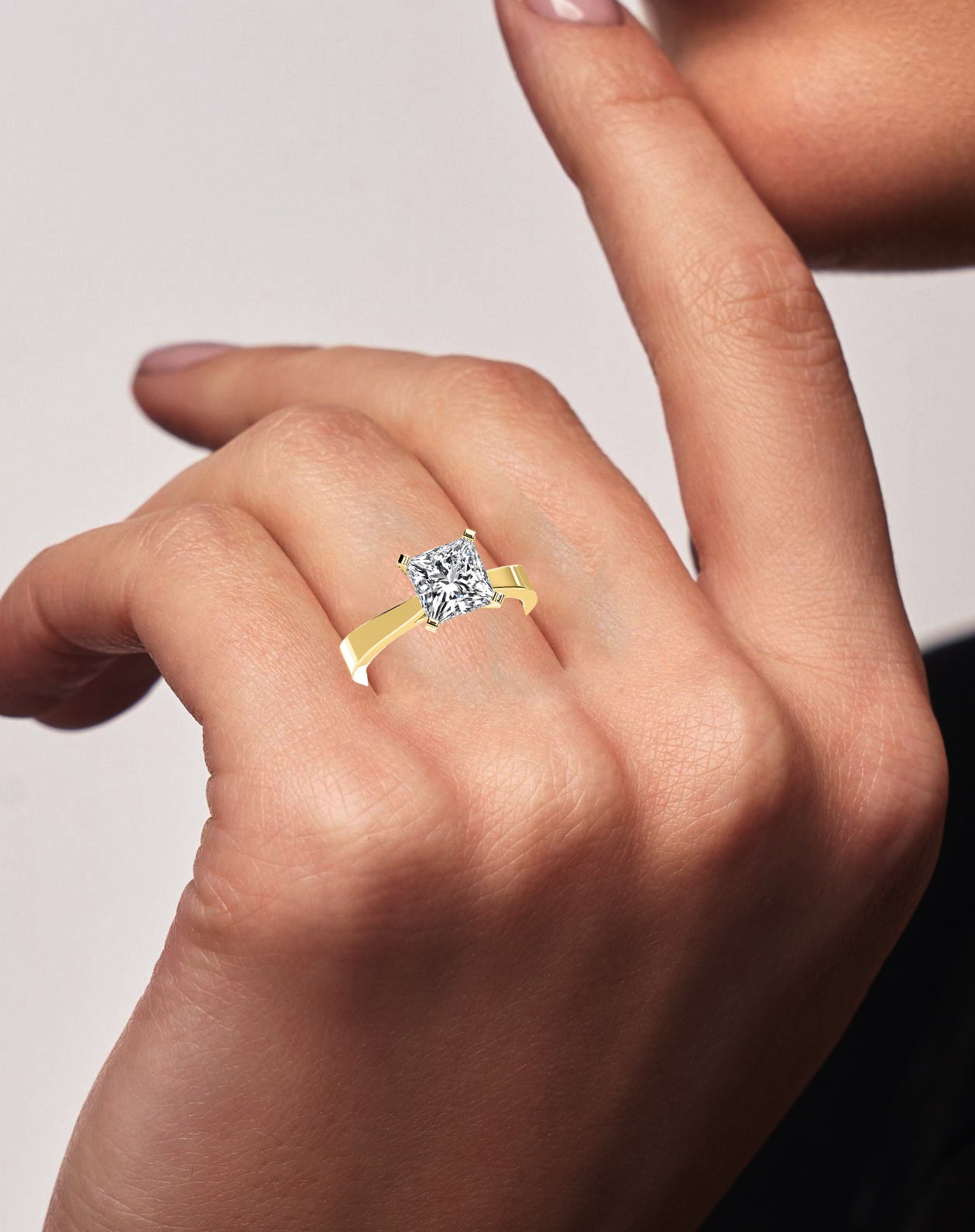 Huge Rock: 3CT Princess Lab Diamond Engagement Ring