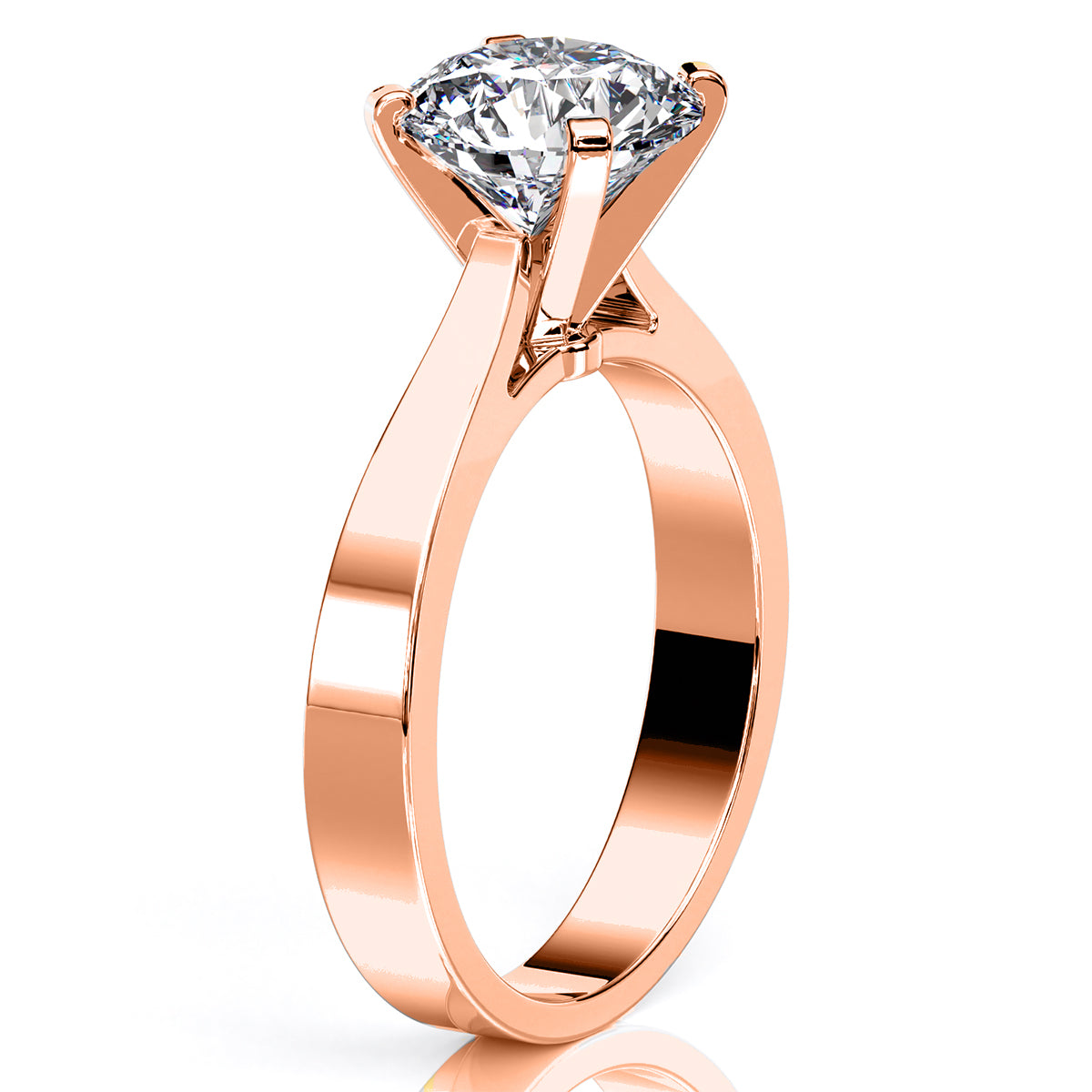 Zahara Round Moissanite Engagement Ring rosegold