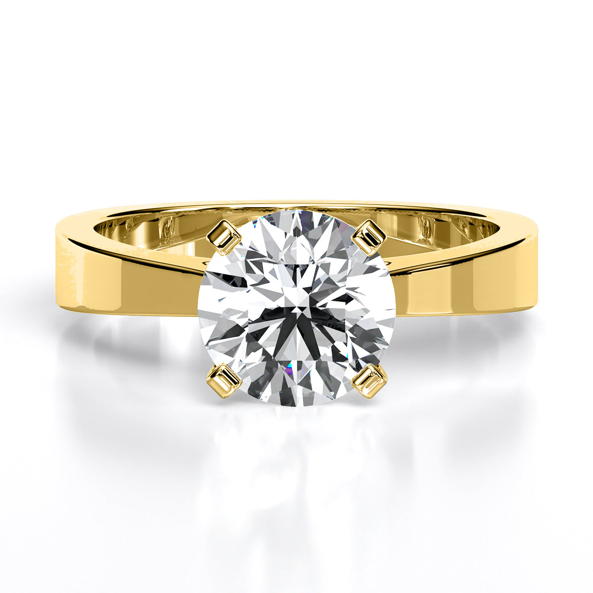 Zahara Round Moissanite Engagement Ring yellowgold