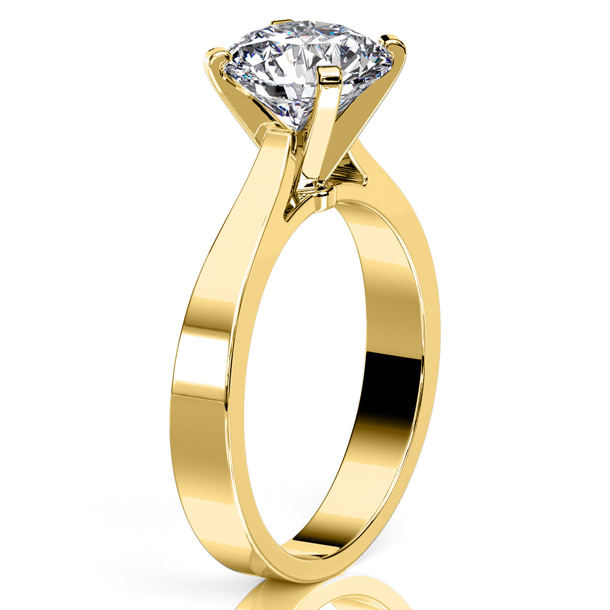 Zahara Round Moissanite Engagement Ring yellowgold