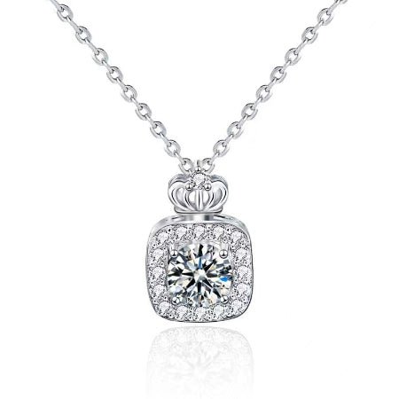 Zhuri Moissanite Necklace whitegold