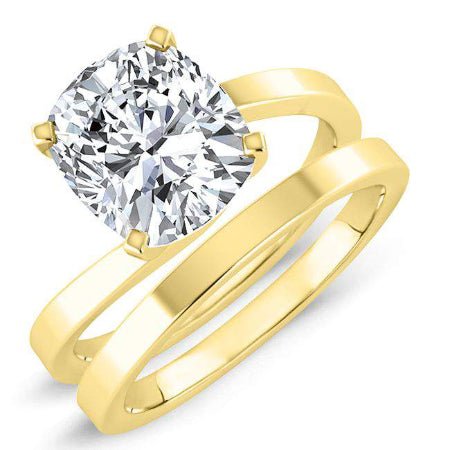 Zinnia Cushion Diamond Bridal Set (Lab Grown Igi Cert) yellowgold