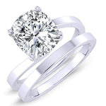 Zinnia Cushion Moissanite Bridal Set whitegold