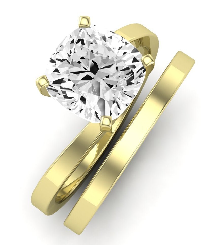 Zinnia Diamond Matching Band Only ( Engagement Ring Not Included) For Ring With Cushion Center yellowgold