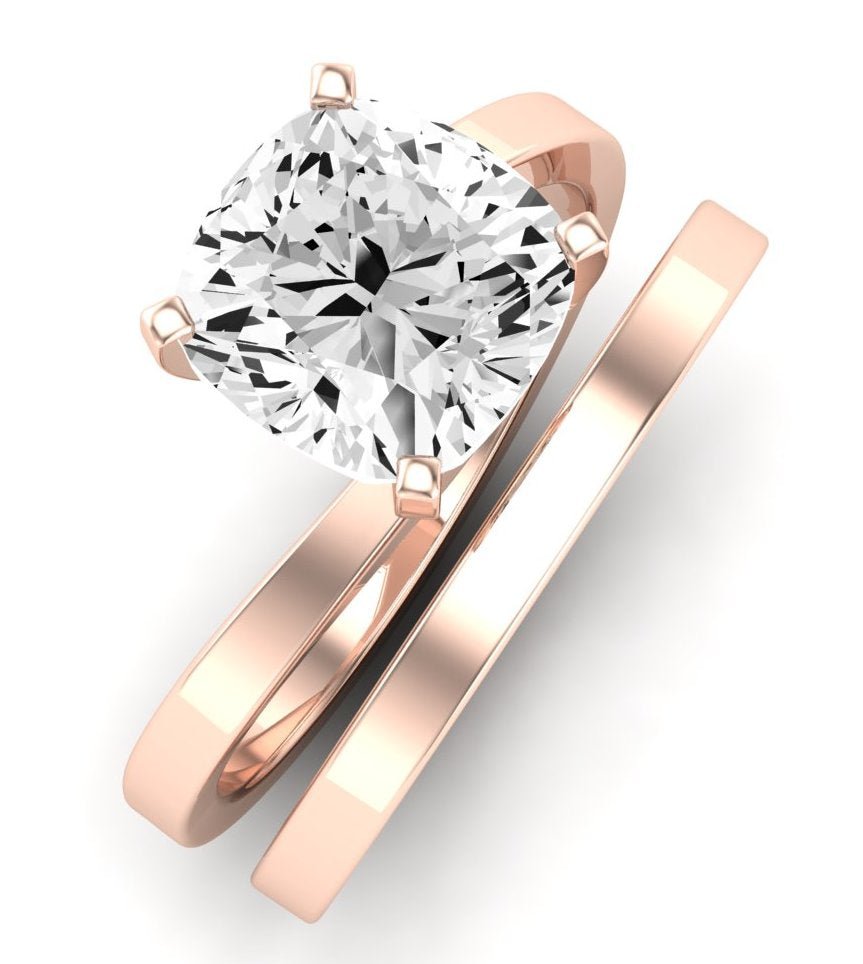 Zinnia Diamond Matching Band Only ( Engagement Ring Not Included) For Ring With Cushion Center rosegold