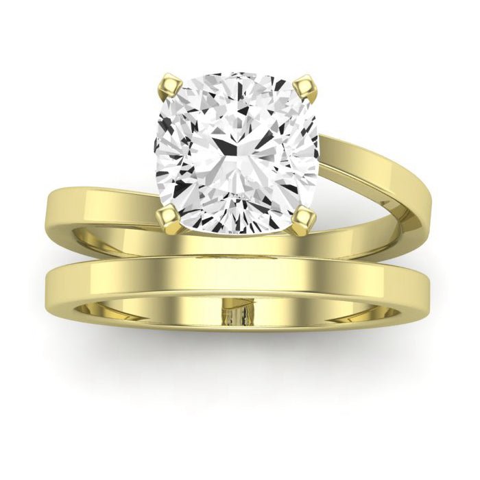 Zinnia Diamond Matching Band Only ( Engagement Ring Not Included) For Ring With Cushion Center yellowgold