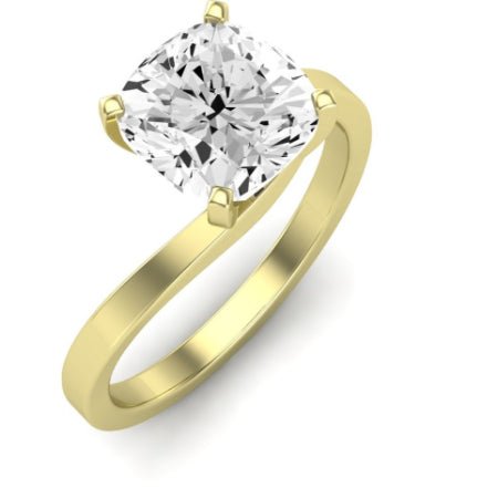 Zinnia Diamond Matching Band Only ( Engagement Ring Not Included) For Ring With Cushion Center yellowgold