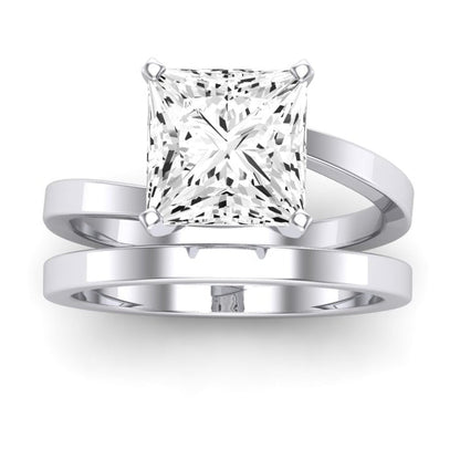 Zinnia Diamond Matching Band Only ( Engagement Ring Not Included) For Ring With Princess Center whitegold