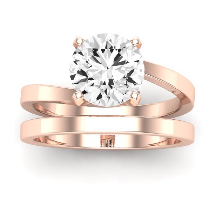 Zinnia Diamond Matching Band Only ( Engagement Ring Not Included) For Ring With Round Center rosegold