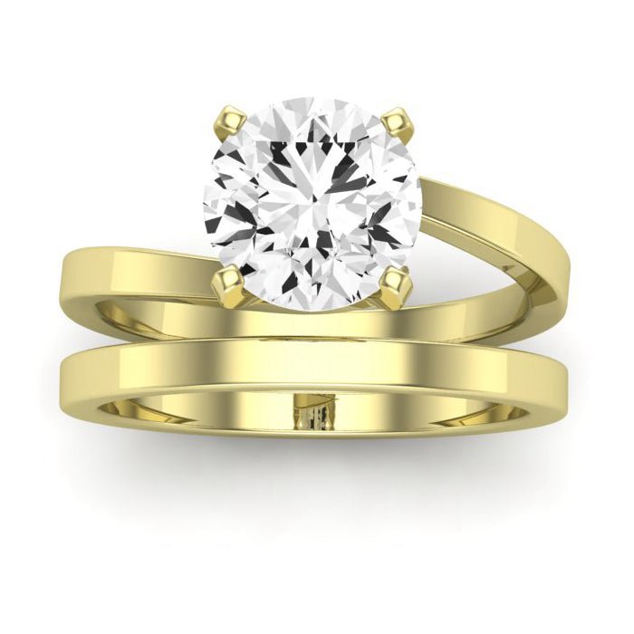 Zinnia Diamond Matching Band Only ( Engagement Ring Not Included) For Ring With Round Center yellowgold