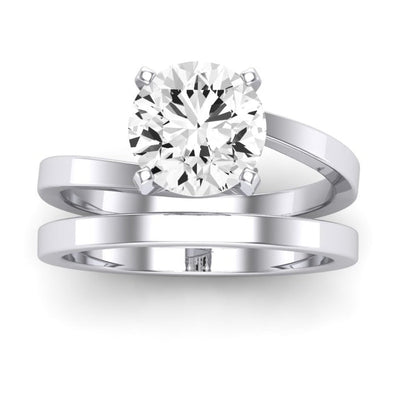 Zinnia Diamond Matching Band Only ( Engagement Ring Not Included) For Ring With Round Center whitegold