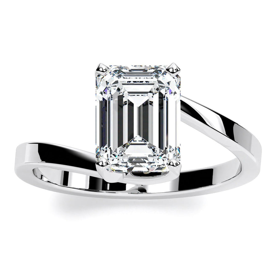 1.00 ct - Zinnia - Emerald Moissanite Engagement Ring