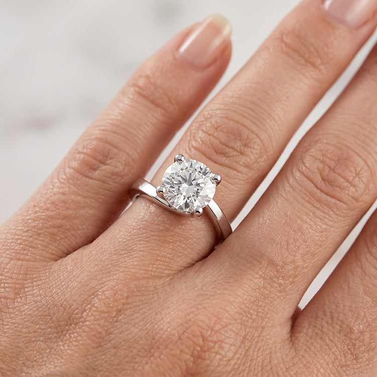 Zinnia - GIA Natural Round Diamond Engagement Ring