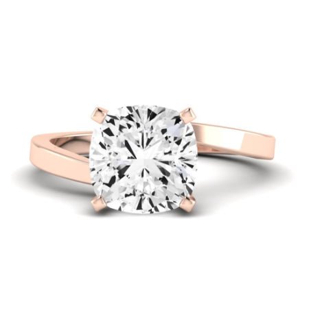 Zinnia Moissanite Matching Band Only ( Engagement Ring Not Included) For Ring With Cushion Center rosegold