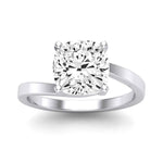 Zinnia Moissanite Matching Band Only ( Engagement Ring Not Included) For Ring With Cushion Center whitegold