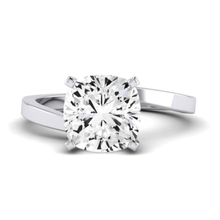 Zinnia Moissanite Matching Band Only ( Engagement Ring Not Included) For Ring With Cushion Center whitegold