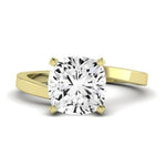 Zinnia Moissanite Matching Band Only ( Engagement Ring Not Included) For Ring With Cushion Center yellowgold