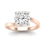 Zinnia Moissanite Matching Band Only ( Engagement Ring Not Included) For Ring With Cushion Center rosegold
