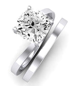 Zinnia Moissanite Matching Band Only ( Engagement Ring Not Included) For Ring With Cushion Center whitegold