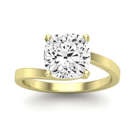 Zinnia Moissanite Matching Band Only ( Engagement Ring Not Included) For Ring With Cushion Center yellowgold