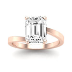 Zinnia Moissanite Matching Band Only ( Engagement Ring Not Included) For Ring With Emerald Center rosegold