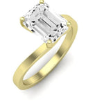 Zinnia Moissanite Matching Band Only ( Engagement Ring Not Included) For Ring With Emerald Center yellowgold
