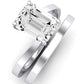 Zinnia Diamond Matching Band Only ( Engagement Ring Not Included) For Ring With Emerald Center whitegold