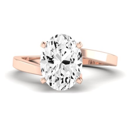 Zinnia Moissanite Matching Band Only ( Engagement Ring Not Included) For Ring With Oval Center rosegold