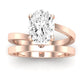 Zinnia Moissanite Matching Band Only ( Engagement Ring Not Included) For Ring With Oval Center rosegold