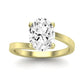 Zinnia Moissanite Matching Band Only ( Engagement Ring Not Included) For Ring With Oval Center yellowgold