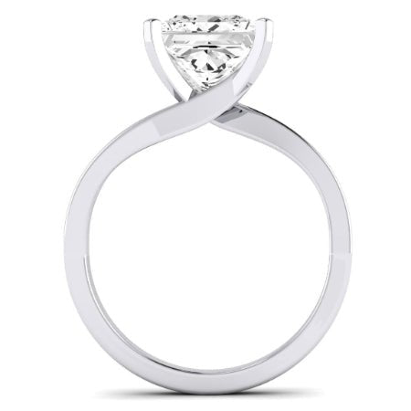 Zinnia Moissanite Matching Band Only ( Engagement Ring Not Included) For Ring With Princess Center whitegold