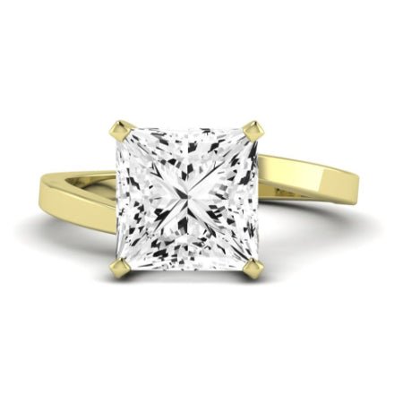 Zinnia Moissanite Matching Band Only ( Engagement Ring Not Included) For Ring With Princess Center yellowgold