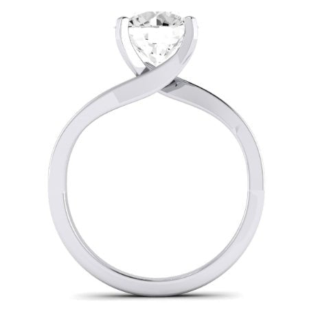 Zinnia Moissanite Matching Band Only ( Engagement Ring Not Included) For Ring With Round Center whitegold