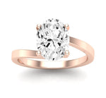 Zinnia Oval Moissanite Engagement Ring rosegold