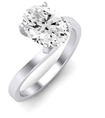 Zinnia Oval Moissanite Engagement Ring whitegold