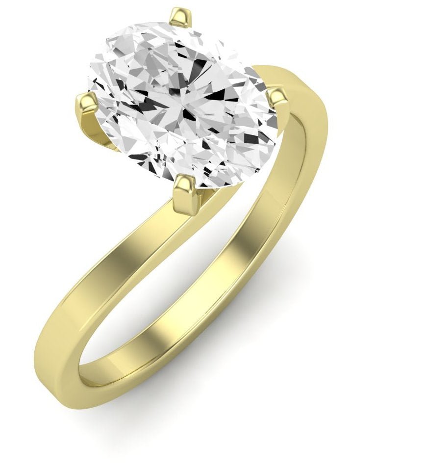 Zinnia Oval Moissanite Engagement Ring yellowgold