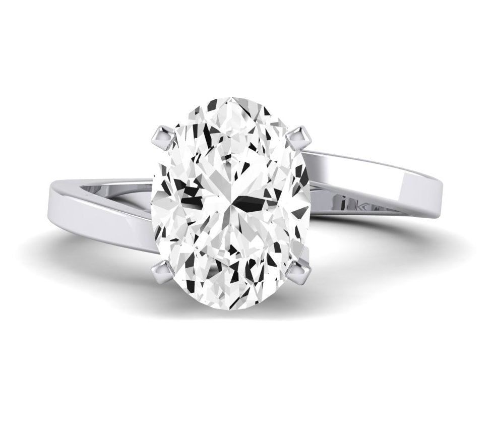 Zinnia Oval Moissanite Engagement Ring whitegold