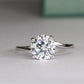 Zinnia Round Moissanite Engagement Ring whitegold