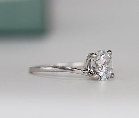 Zinnia Round Moissanite Engagement Ring rosegold